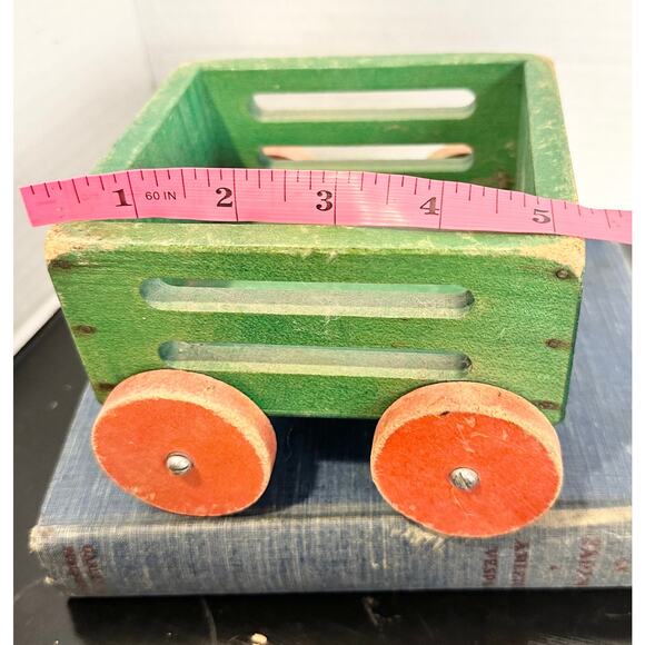 Toy Wooden Wagon Vintage Toy Antique Wood Wagon - Picture 3 of 7